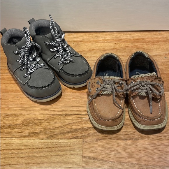 Sperry Other - 2 pairs Boys Preppy Shoes, Sperry Lanyard TopSiders & faux suede high tops, 8